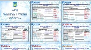 Річний план виховної роботи педагога-організатора гімназії на 2023-2024 н. р.