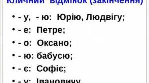 Кличний відмінок іменника