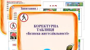 Коректурна таблиця "Безпека життєдіяльності".  Молодший вік.