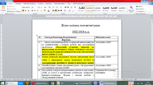 План засідань методичної ради