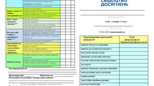 Свідоцтво навчальних досягнень НУШ 5 клас в форматі Word з можливістю редагування