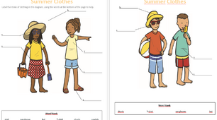 Карточки з завданням Summer Clothes