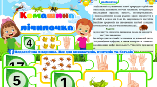 Дидактична гра "Комашина лічилочка" Комахи, жива природа, ознайомлення з природою, я пізнаю світ, екологія, валеологія
