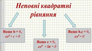 Неповні квадратні рівняння