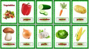 Набір карток англійською мовою "Vegetables/ овочі"