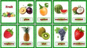 Набір карток англійською мовою "Fruts /фрукти "
