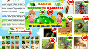 Дидактична гра "Комахи - корисні та шкідливі" Комахи, жива природа, ознайомлення з природою, я пізнаю світ, екологія, валеологія