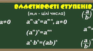 Оформлення для класу математики  Властивості ступенів