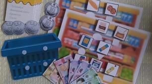 Магазин. Гра на липучках. Вчимося рахувати гроші
