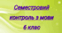 СЕМЕСТРОВИЙ КОНТРОЛЬ(І СЕМЕСТР 6 КЛ. НУШ). ЛЕКСИКОЛОГІЯ ТА ФРАЗЕОЛОГІЯ. СЛОВОТВІР ТА ОРФОГРАФІЯ.ІМЕННИК