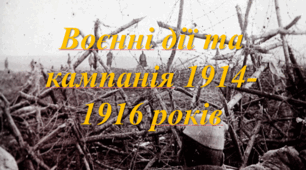 Воєнні дії та кампанія 1914-1916 років
