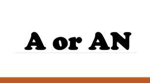 Articles a/an
