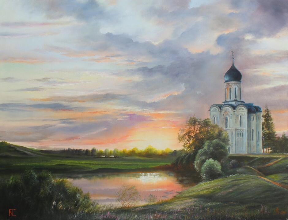 Картина «Церковь у озера», Игорь Горошко - Jose Art Gallery