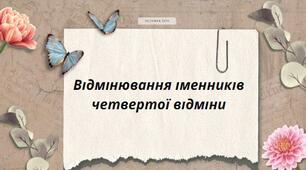 Презентація на тему:" Відмінювання іменників четвертої відміни"