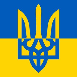 Vector the small coat of arms of ukraine tryzub is one of the three official symbols of the state national ukrainian emblem trident in national flag colors yellow blue trident vector illustration