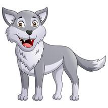 Vector cute wolf cartoon illustration