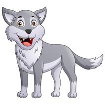 Vector cute wolf cartoon illustration
