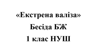 Бесіда з БЖ (безпеки життєдіяльності) "Екстрена валіза. Що потрібно мати на випадок евакуації"