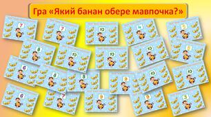 Гра на вивчення складу числа "Який банан обере мавпочка?"