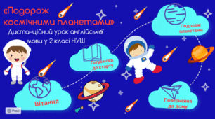 Дистанційний урок англійської мови у 2 класі НУШ  «Подорож космічними планетами».