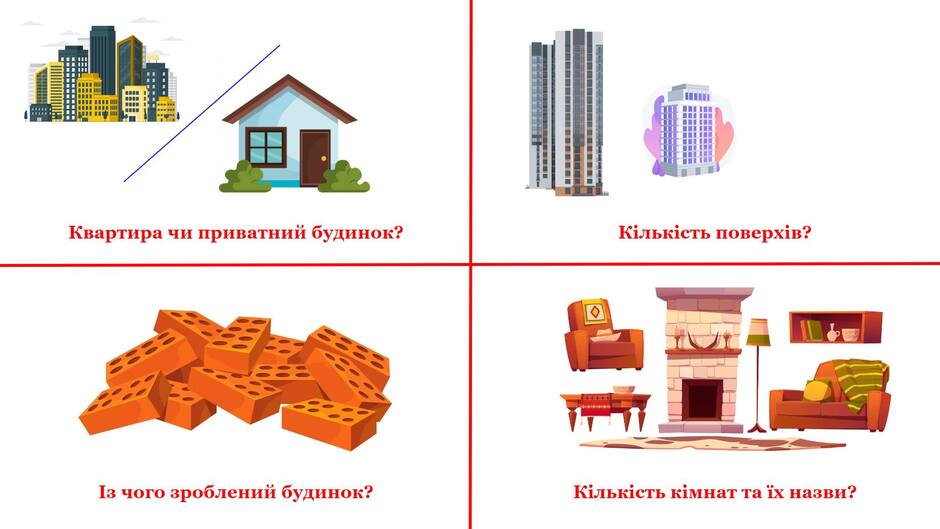 На зображенні може бути: план поверху та текст «квартира чи приватний будинок? кльксть поверхив? I3 чого зроблений будинок? кльксть комнат та ix назви?»