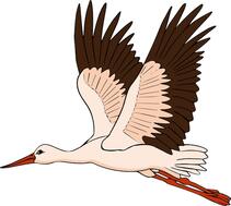 Vector crane bird vector stork sketch of hand drawn bird