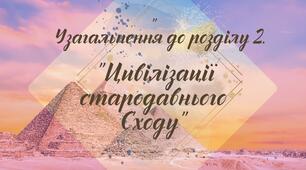 Робочий аркуш. § 25. "Узагальнення до розділу 2: "Цивілізації стародавнього Сходу" (за підручником Щупак І.Я. 2023)