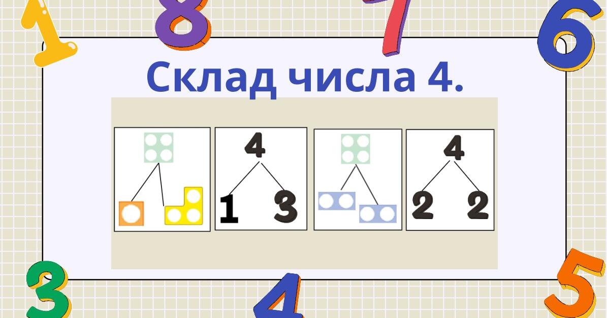 Інтерактивна розробка "Склад числа 4". | Інтерактивні матеріали. Математика