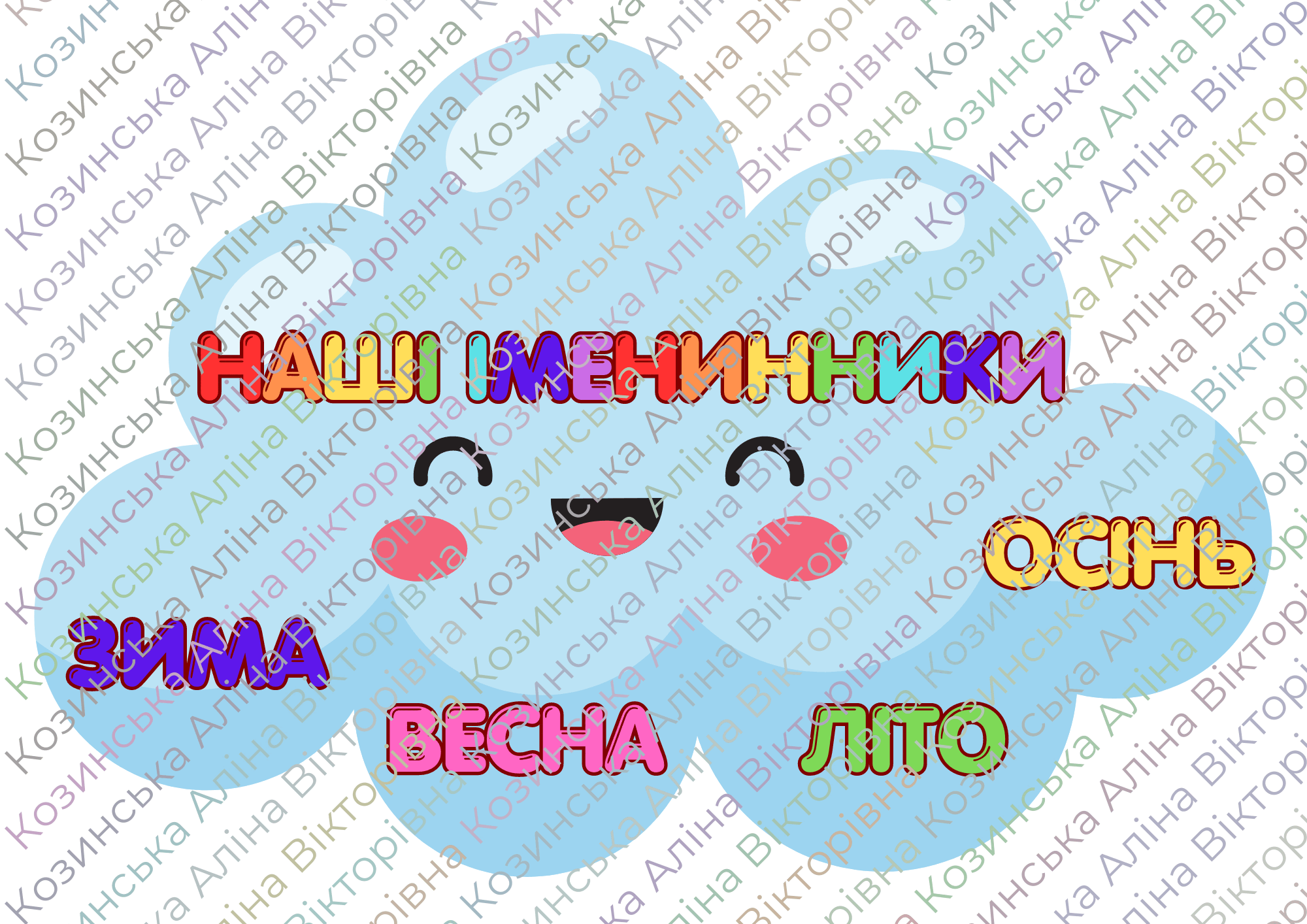 Класний куточок "Наші іменинники" | Ілюстрації. НУШ