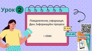 Тема 2 (Розділ І). Повідомлення, інформація. Дані. Інформаційні процеси
