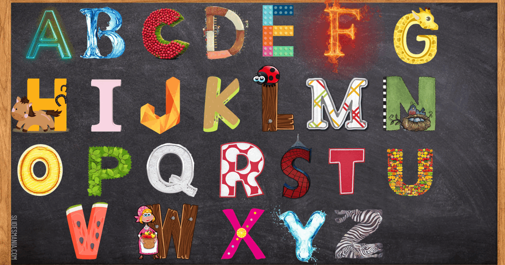 Інтерактивна презентація "Alphabet" , з картками до кожної літери ...