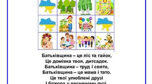 Мнемотаблиця для розучування вірша "Моя Батьківщина"