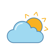 Partly cloudy color icon. Cloudy weather. Sun with clouds. Weather forecast. Isolated vector illustration 10434057 Vector Art at Vecteezy