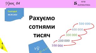 Презентація на тему: Рахуємо сотнями тисяч