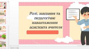 Презентація на тему "Ролі, завдання та педагогічне навантаження асистента вчителя"