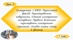 Інструктаж з БЖД. Пересилання файлів. Перенаправлення повідомлень. Етикет електронного листування. Правила безпечного користування електронною скринькою. Основні ознаки спаму й фішингу