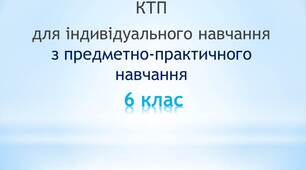 КТП з предметно-практичного навчання  для 6 класу (індивідуальне навчання)
