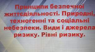 Принципи безпечної життєдіяльності.  Ризики воєнного часу. 
