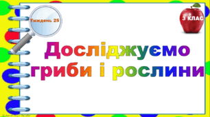 Тематичні тестові завдання. 3 клас. Тиждень 25. "Досліджуємо гриби і рослини"