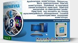 Інструктаж з БЖД. Пристрої, що входять до складу мультимедійного обладнання. Технічні характеристики складових комп’ютера.