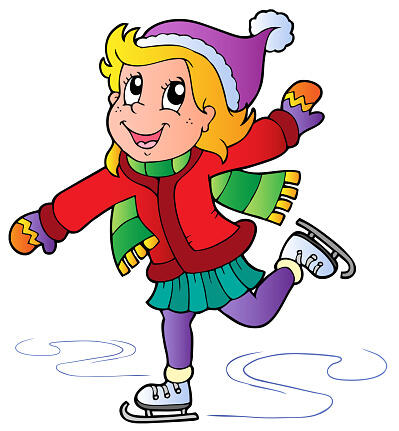 Cartoon Skating Girl Stock Illustration - Download Image Now - Clip Art, Ice-skating, Activity - iStock