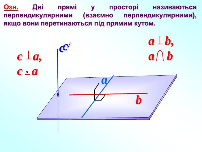Перпендикулярні прямі у просторі
