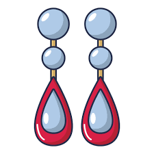Earrings with pearls icon, cartoon style 15040420 Vector Art at Vecteezy