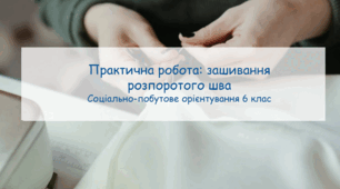 Конспект заняття "Практична робота: зашивання розпоротого шва" СПО 6 клас