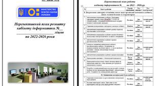 Перспективний план розвитку кабінету інформатики Вашого ліцею  на 2022-2026 роки