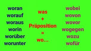 Wofür interessierst du dich?  (Pronominaladverbien)