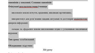 План-конспект на тему: "Синоніми (повторення та поглиблення). Синонімічний ряд. Роль синонімів у мовленні. Словник синонімів " 5 клас НУШ за Заболотним