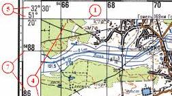 Практична робота 1. Визначення напрямків, відстаней, площ, географічних і прямокутних координат, висот точок за топографічною картою.