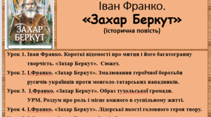 Презентація на тему "Іван Франко. Короткі відомості про письменника. Історична повість "Захар Беркут" (6 уроків)