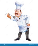 Der Koch Schmeckt Die Suppe. Aquarell. Stock Abbildung - Illustration von aquarell, mann: 208007709